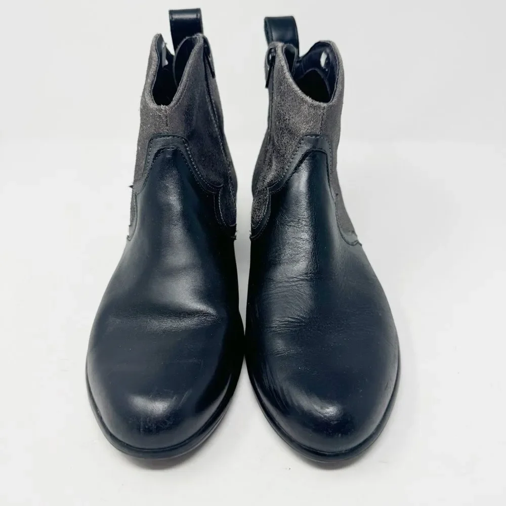 NAOT | Sirocco Black & Gray Metallic Leather Ankle Boots Booties Women’s Size 41
